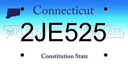 2JE525 Connecticut License Plate