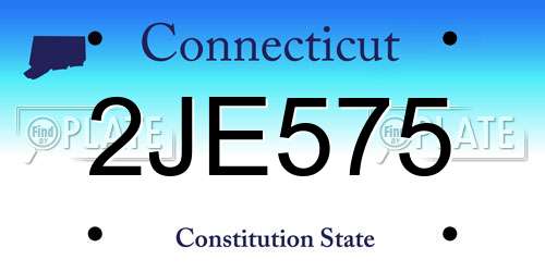2JE575 Connecticut License Plate