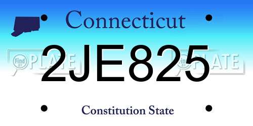 2JE825 Connecticut License Plate