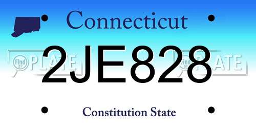 2JE828 Connecticut License Plate