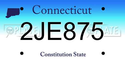 2JE875 Connecticut License Plate