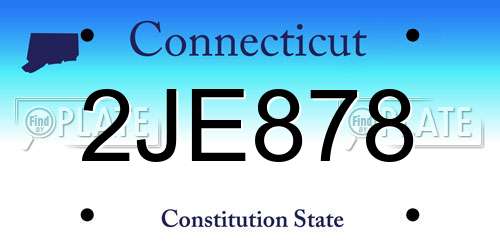 2JE878 Connecticut License Plate