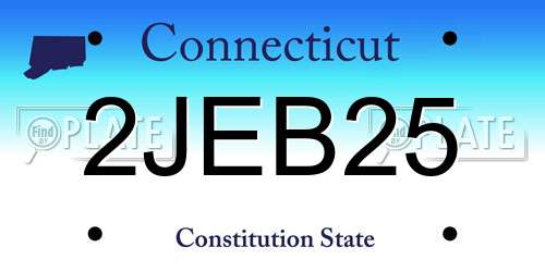 2JEB25 Connecticut License Plate