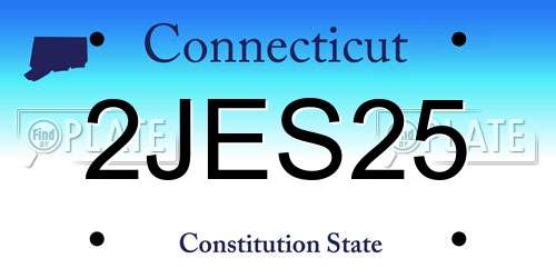 2JES25 Connecticut License Plate