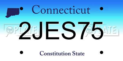 2JES75 Connecticut License Plate