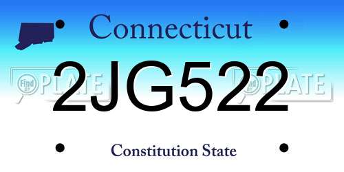 2JG522 Connecticut License Plate
