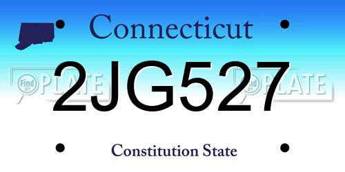 2JG527 Connecticut License Plate