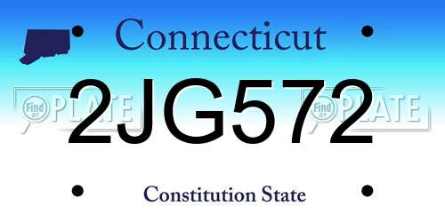 2JG572 Connecticut License Plate