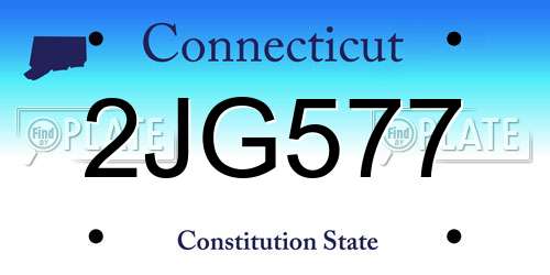 2JG577 Connecticut License Plate