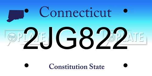 2JG822 Connecticut License Plate