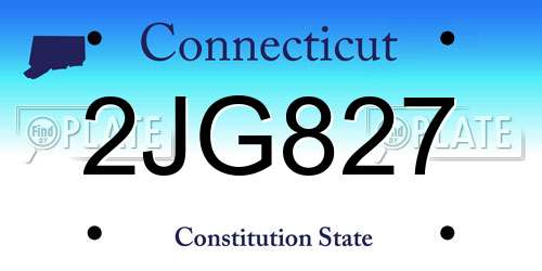 2JG827 Connecticut License Plate