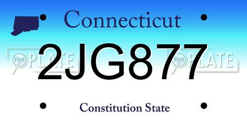 2JG877 Connecticut License Plate