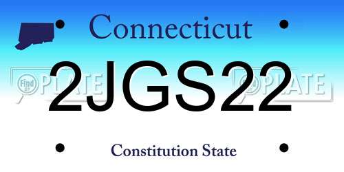 2JGS22 Connecticut License Plate