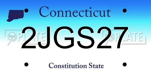 2JGS27 Connecticut License Plate
