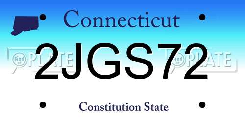 2JGS72 Connecticut License Plate