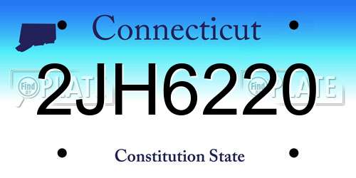 2JH6220 Connecticut License Plate
