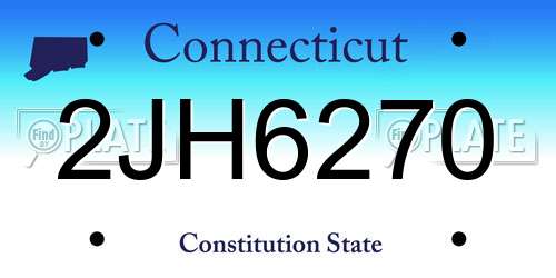 2JH6270 Connecticut License Plate