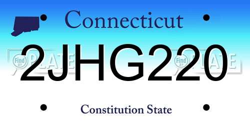 2JHG220 Connecticut License Plate