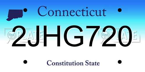 2JHG720 Connecticut License Plate