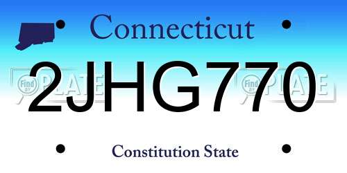 2JHG770 Connecticut License Plate