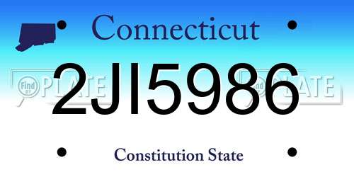 2JI5986 Connecticut License Plate