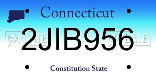 2JIB956 Connecticut License Plate