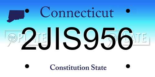 2JIS956 Connecticut License Plate
