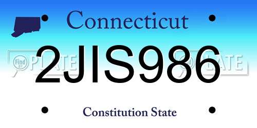 2JIS986 Connecticut License Plate