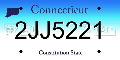 2JJ5221 Connecticut License Plate
