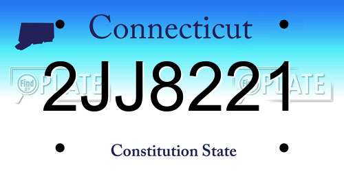 2JJ8221 Connecticut License Plate