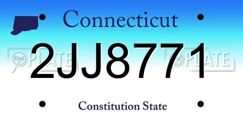 2JJ8771 Connecticut License Plate
