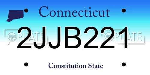 2JJB221 Connecticut License Plate