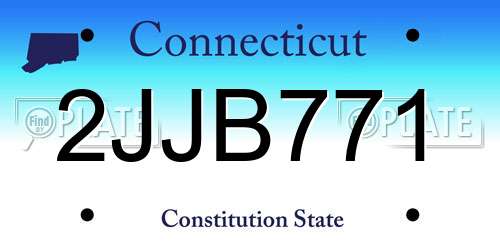 2JJB771 Connecticut License Plate