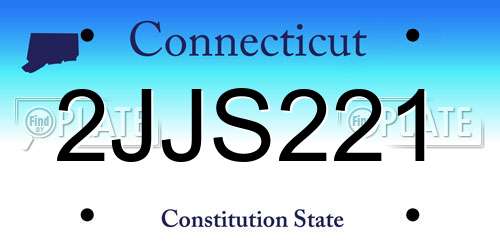 2JJS221 Connecticut License Plate