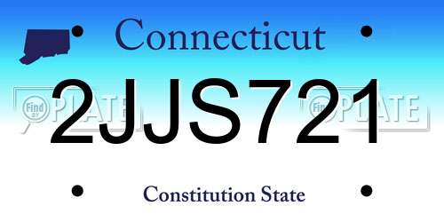 2JJS721 Connecticut License Plate