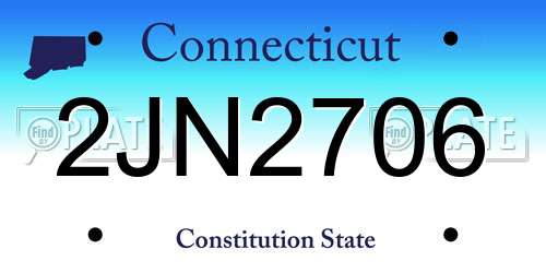 2JN2706 Connecticut License Plate