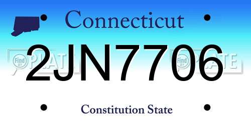 2JN7706 Connecticut License Plate