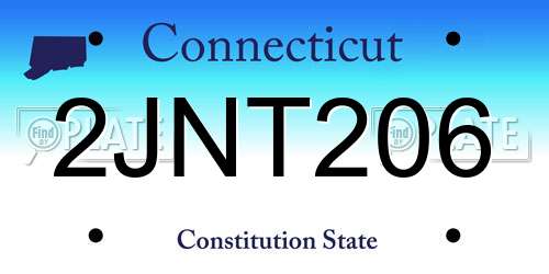 2JNT206 Connecticut License Plate