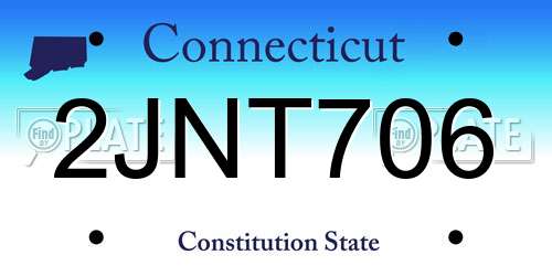 2JNT706 Connecticut License Plate