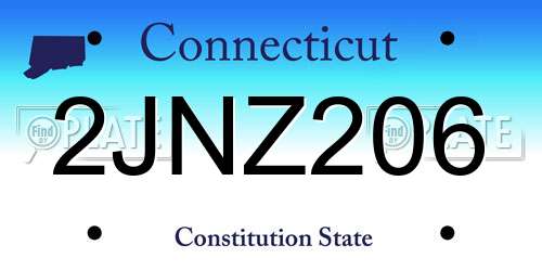 2JNZ206 Connecticut License Plate
