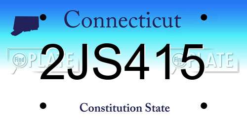 2JS415 Connecticut License Plate