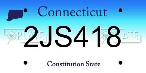 2JS418 Connecticut License Plate