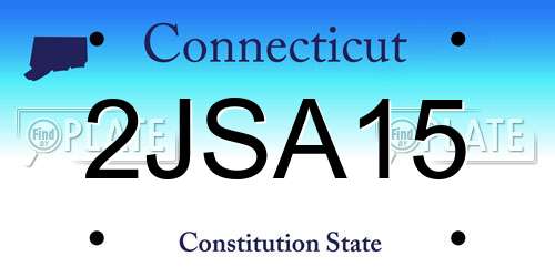 2JSA15 Connecticut License Plate