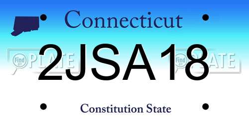 2JSA18 Connecticut License Plate