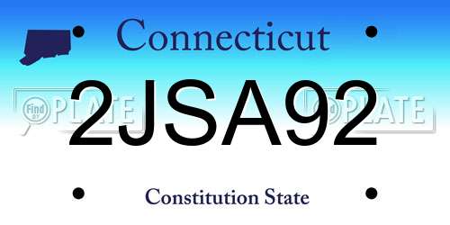 2JSA92 Connecticut License Plate
