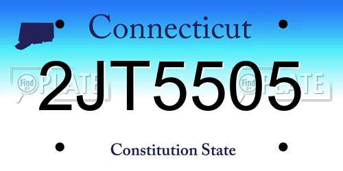 2JT5505 Connecticut License Plate