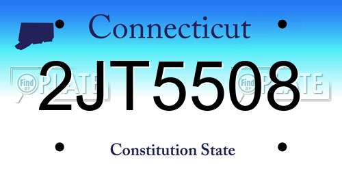 2JT5508 Connecticut License Plate