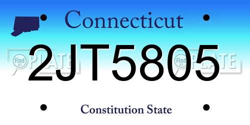 2JT5805 Connecticut License Plate
