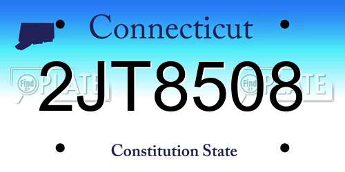 2JT8508 Connecticut License Plate