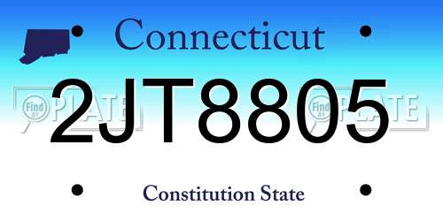 2JT8805 Connecticut License Plate
